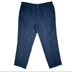 TOMMY BAHAMA Relax Men’s XXL Pants 100% LINEN Drawstring Waist Navy Blue